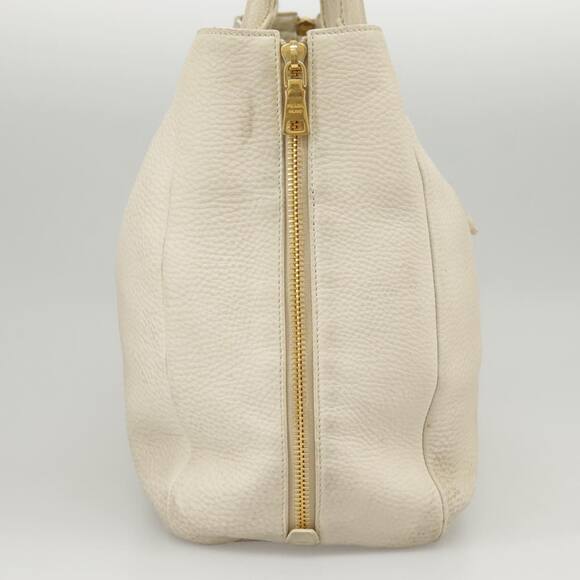 PRADA Tote Bag Leather White Gold - Picture 7 of 13